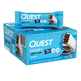 Quest Nutrition, Protein Bar, Crispy Cookies & Cream, 12 Bars, 1.83 oz (52 g) Each