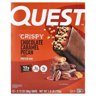Quest Nutrition, 히어로 프로틴바, 크리스피 초콜릿 캐러멜 피칸 맛, 12개, 각 60g(2.12oz)