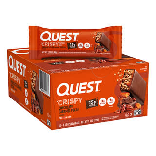 Quest Nutrition, Протеиновый батончик, хрустящий шоколад с карамелью и пеканом, 12 батончиков, 60 г (2,12 унции) каждый