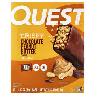 Quest Nutrition, Protein Bar, Crispy Chocolate Peanut Butter, 12 Bars, 1.9 oz (54 g) Each