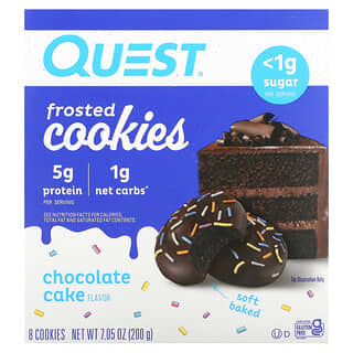 Quest Nutrition, Cookies Frostados, Bolo de Aniversário, 8 Cookies, 25 g (0,88 oz) Cada