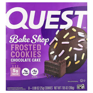 Quest Nutrition, Bake Shop, Cookies Congelados, Bolo de Chocolate, 8 Cookies, 25 g (0,88 oz) Cada