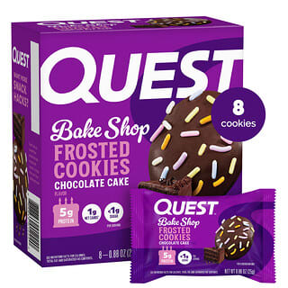 Quest Nutrition, Բացահատուկ խանութ, սառեցված քուքիներ, շոկոլադե տորթ, 8 քուքիներ, 0,88 ունցիա (25 գ)