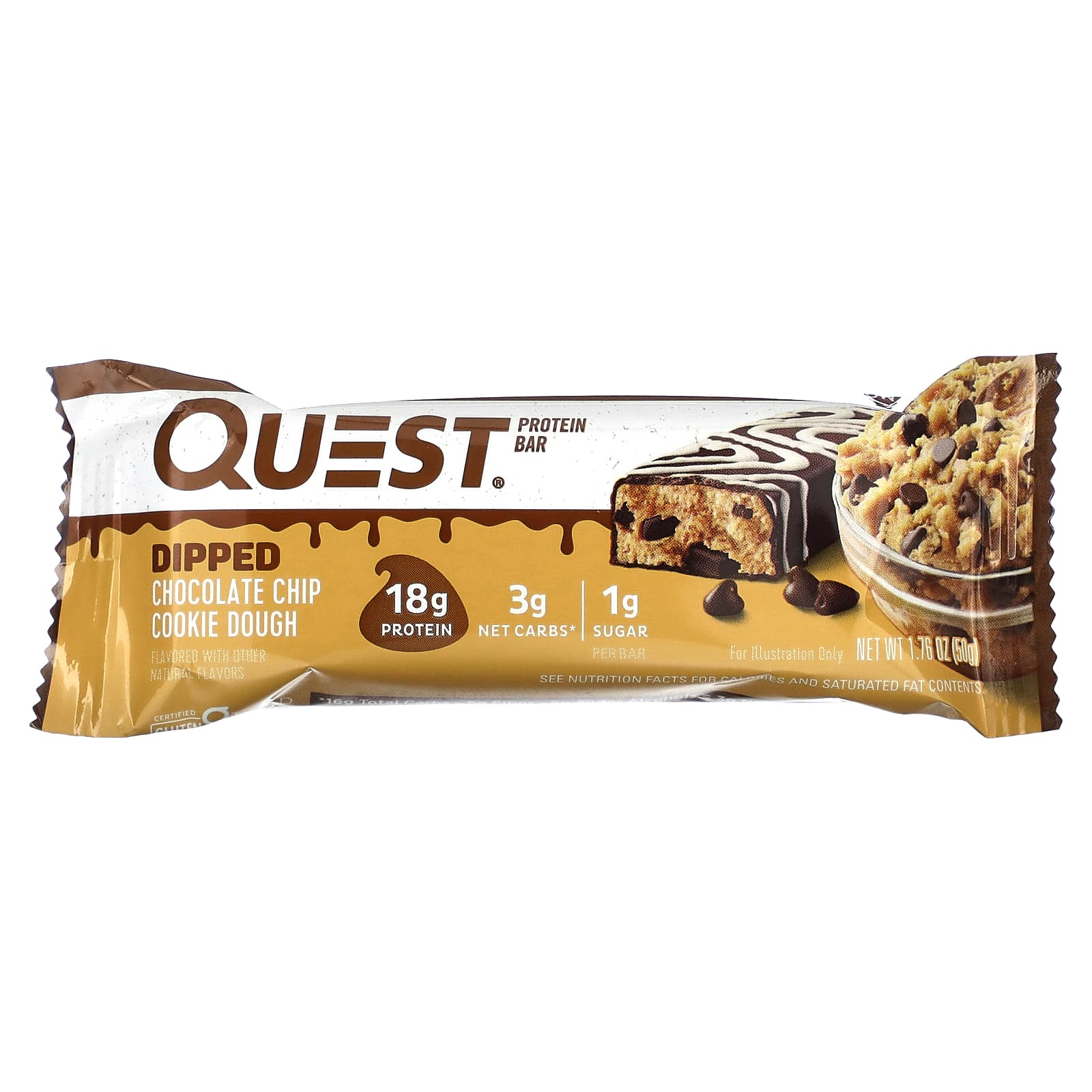 חטיף חלבון QUEST מצופה בצק שוקולד צ'יפס