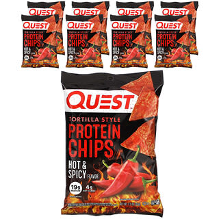 Quest Nutrition, 玉米餅蛋白質片，熱辣，8 袋，每袋 1.1 盎司（32 克）