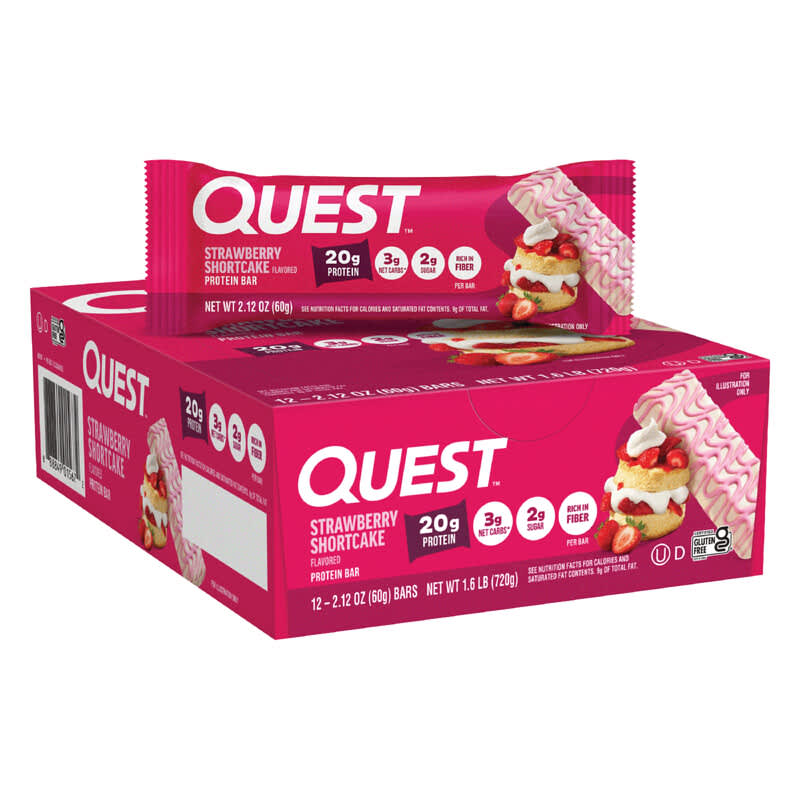 プロテインバー、ストロベリーショートケーキ、12本、各60g（2.12オンス）