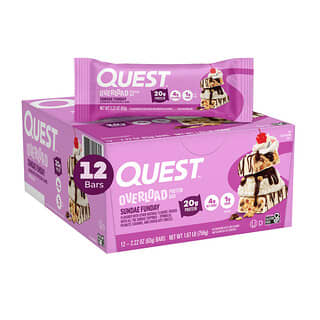 Quest Nutrition, baton proteic OverLow, înghețată, 12 batoane, 2,22 oz (2,22 oz) (2,22 oz) fiecare