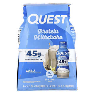 Quest Nutrition, Batido proteico, Vainilla, 4 botellas, 414 ml (14 oz. líq.) cada una