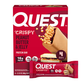 Quest Nutrition, Protein Bar, Crispy Peanut Butter & Jelly, 4 Bars, 2.12 oz (60 g) Each