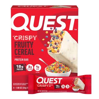 Quest Nutrition, Barre protéinée, Céréales croustillantes aux fruits, 4 barres, 54 g pièce