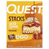 Quest Nutrition, 스택스, 프로틴바, 솔티드 캐러멜, 바 4개, 각 67g(2.36oz)