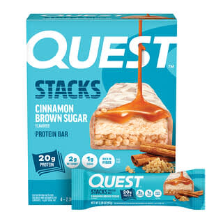 Quest Nutrition, Stacks, Protein Bar, Cinnamon Brown Sugar, 4 Bars, 2.36 oz (67 g) Each
