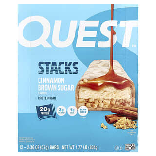 Quest Nutrition, Çerezler, Protein Barı, Tarçınlı Esmer Şeker, 12 Bar, Her Biri 67 g (2,36 oz)