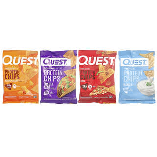 كويست نوتريشن‏, رقائق بروتين على شكل تورتيلا ، عبوة متنوعة ، 8 عبوات ، 1.1 أونصة (32 جم) لكل كيس