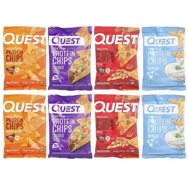 Quest Nutrition, Tortilla Style Protein Chips, Variety Pack, 8 Pack, 1.1 oz (32 g) Each