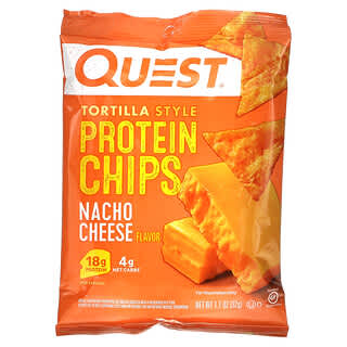 Quest Nutrition, Chips protéinées style tortilla, Nachos au fromage, 12 sachets, 32 g pièce