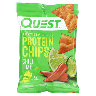 Quest Nutrition, Chips de proteína estilo tortilla, Chile y lima, 12 bolsas, 32 g (1,1 oz) cada una