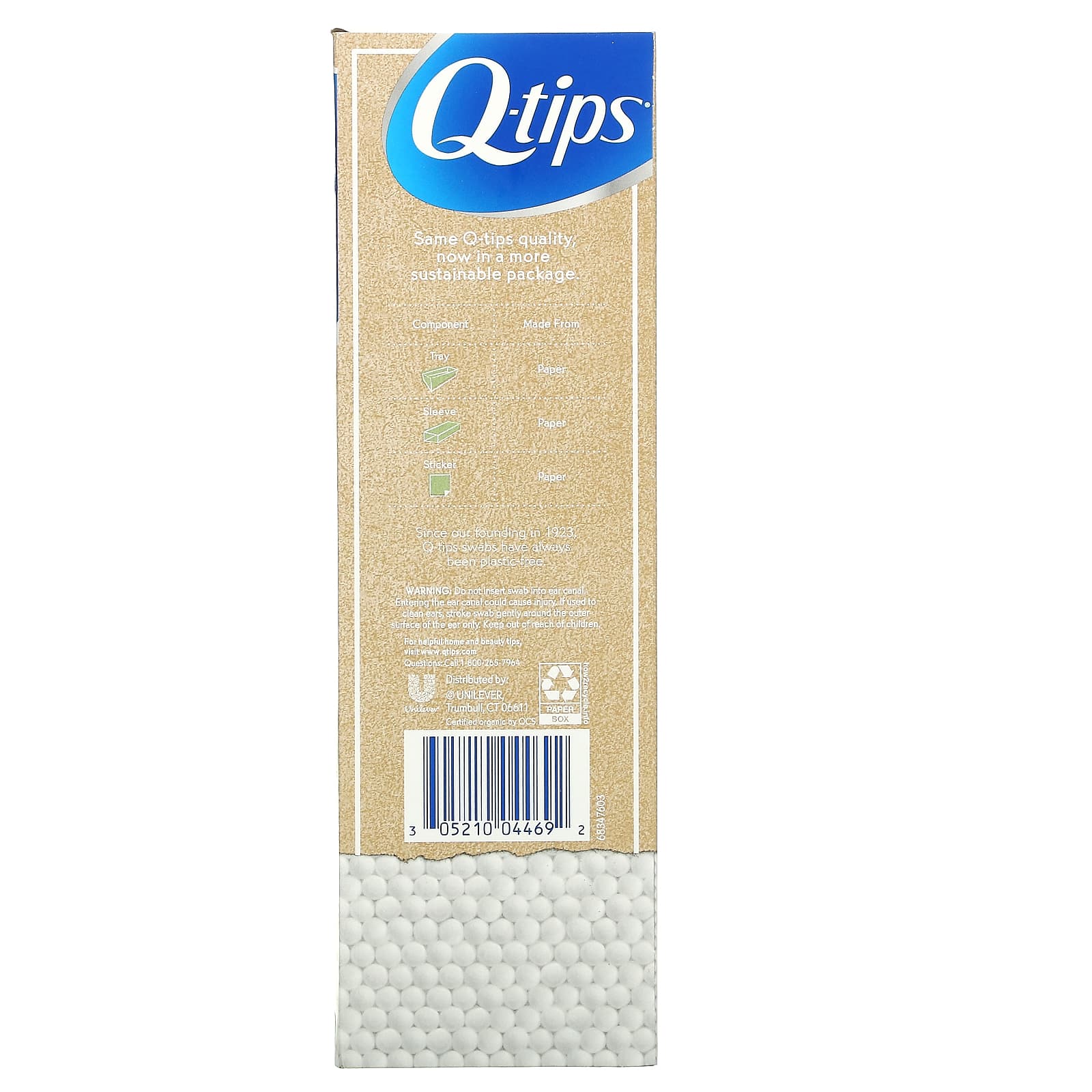 Qtips, Organic Cotton Swabs, 600 Swabs