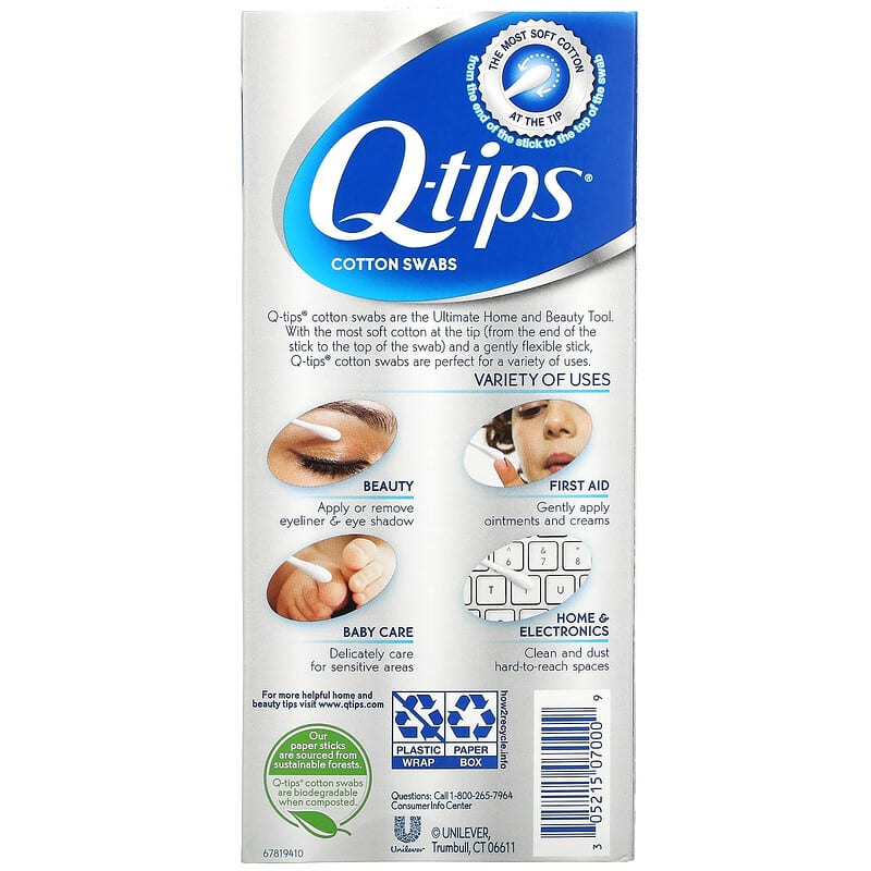  Q-TIps Cotton Swabs 170 Count (Pack of 3) : Beauty & Personal  Care