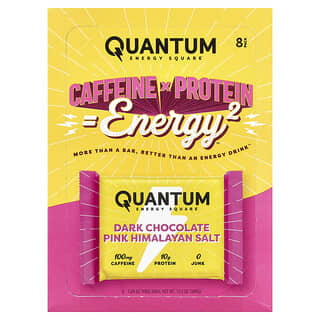 Quantum Energy Square, Dark Chocolate Pink Himalayan Salt, 8 Bars, 1.69 oz (48 g) Each