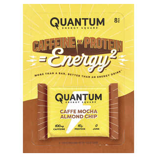 Quantum Energy Square, Caffe Mocha Almond Chip, 8 Energy Bars, 1.69 oz (48 g) Each