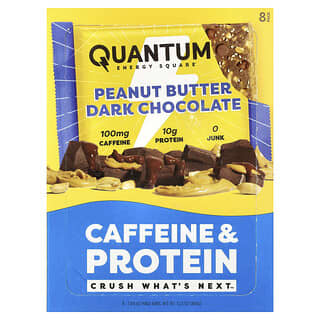 Quantum Energy Square, 땅콩 버터 다크 초콜릿, 에너지바 8개, 개당 48g(1.69oz)