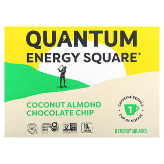 QUANTUM ENERGY SQUARE, Coconut Almond Chocolate Chip, 8 Squares, 1.69 oz (48 g) Each