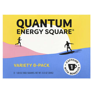 Quantum Energy Square, Paquete variado de 8 barras, 8 barritas, 48 g (1,69 oz) cada una