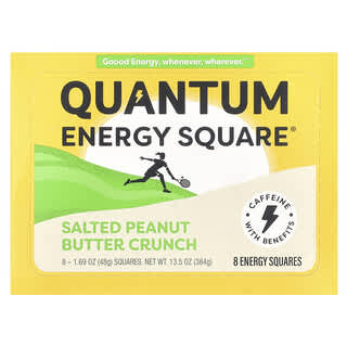 Quantum Energy Square, Croccante al burro di arachidi salato, 8 quadrati, 48 g ciascuno