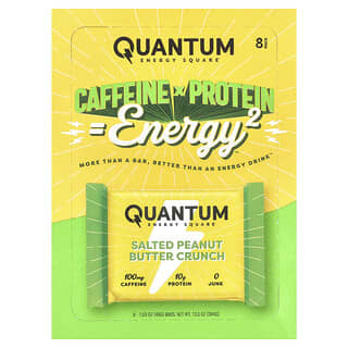Quantum Energy Square, Salted Peanut Butter Crunch, 8 Energy Bars, 1.69 oz (48 g) Each