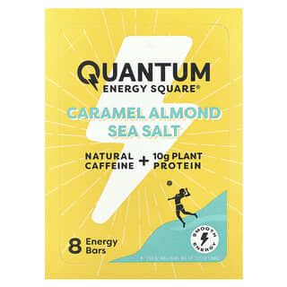 Quantum Energy Square, 캐러멜 아몬드 바다 소금, 에너지바 8개, 각 48g(1.69oz)