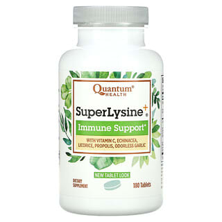 Quantum Health, Super Lysine+, Soutien immunitaire, 180 comprimés