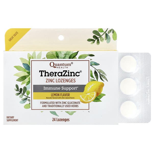 Quantum Health, TheraZinc®, 아연 사탕 정제, 레몬 맛, 24개입