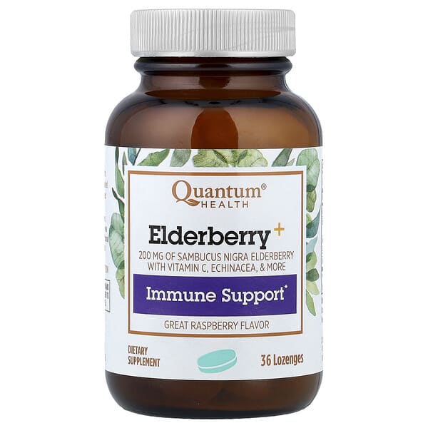 Elderberry+ Immune Support, Raspberry, 36 Lozenges