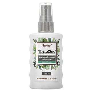 Quantum Health, TheraZinc, Semprotan Pendukung Kekebalan Tenggorokan, Peppermint, 7,4 mg, 59 ml (2 ons cairan)