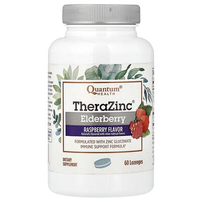 Quantum Health, TheraZinc®, Elderberry, Raspberry, 60 Lozenges