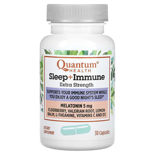 Quantum Health, Extra Strength, мелатонин, поддержка сна и иммунитета, 30 капсул