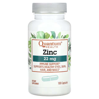Quantum Health, Zinco, 22 mg, 100 Cápsulas