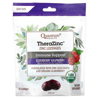 Quantum Health, TheraZinc，含片，接骨木果和覆盆子味，18片