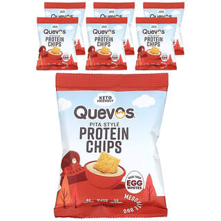 Quevos, 原汁原味的蛋白質片，牧豆樹燒烤味，6 包，每包 1 盎司（28 克）