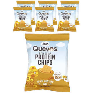 Quevos, 皮塔味蛋白質片，蜂蜜芥末，6 袋，每袋 1 盎司（28 克）