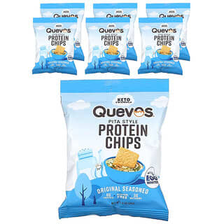 Quevos, Chips de proteína estilo pita, Originales, 6 bolsas, 28 g (1 oz) cada una