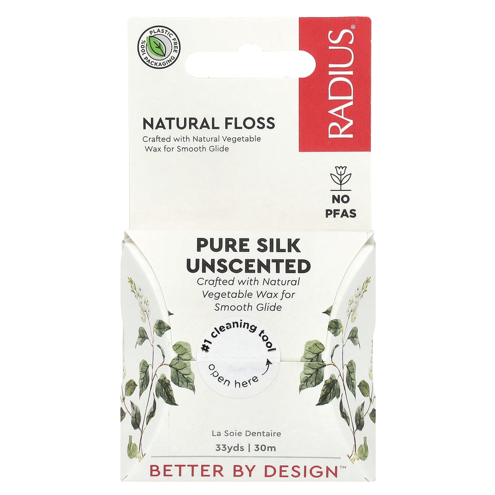 Natural Floss, Pure Silk, Unscented, 33 yds (30 m)