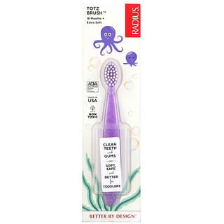RADIUS, Totz Toothbrush, Extra Soft, 18+ Months, Purple Sparkle, 1 Toothbrush