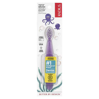 RADIUS, Totz® Toothbrush, 18+ Months, Extra Soft, Purple Sparkle, 1 Toothbrush