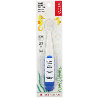 RADIUS, Totz Plus Brush, 3 Years +, Extra Soft, White/Blue, 1 Toothbrush