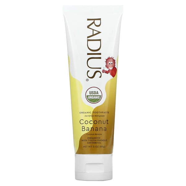 RADIUS, Organic Toothpaste with Erythritol, 6 Months and Up, Coconut Banana, 3 oz (85 g)