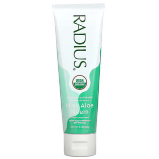 RADIUS, USDA有機椰子牙膏，薄荷蘆薈，3盎司（85克）