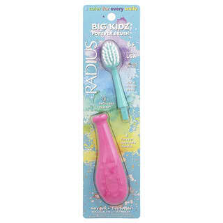RADIUS, Big Kidz Forever Brush, 6+, Very Soft, 1 Toothbrush Handle + 1 Replacement Brush Head