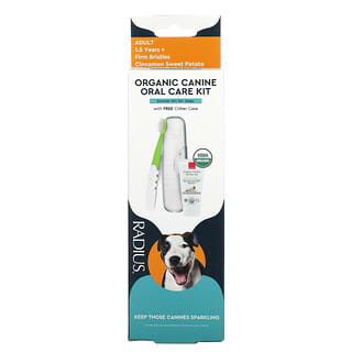 RADIUS, Kit de cuidado bucal orgánico para perros, Adultos de más de 1,5 años, Canela y batata, 1 kit